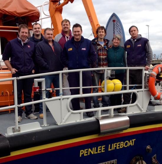 Joe Holtaway and family say thank you to Penlee RNLI crew